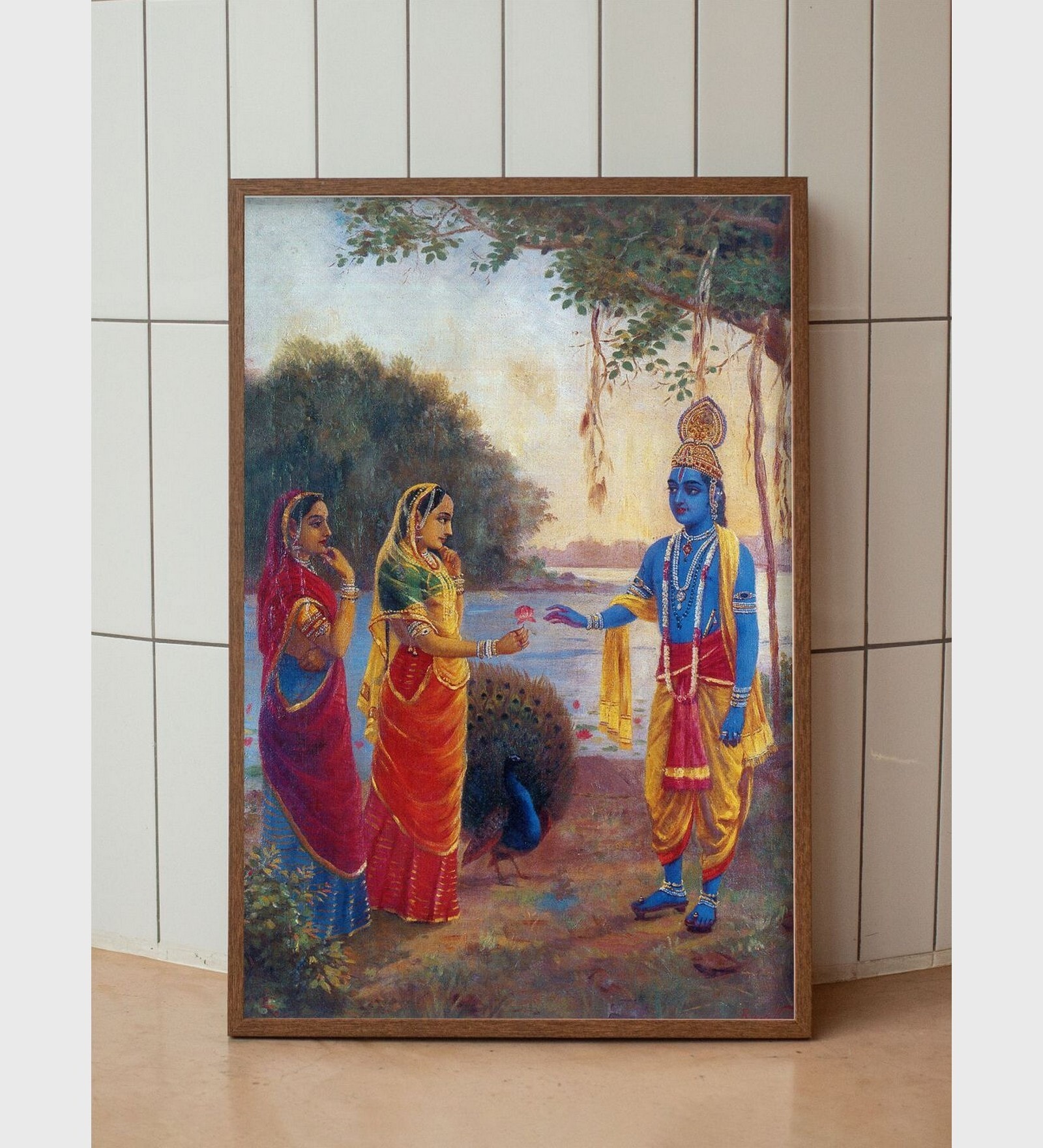 Indian God Krishna and Radha Painting