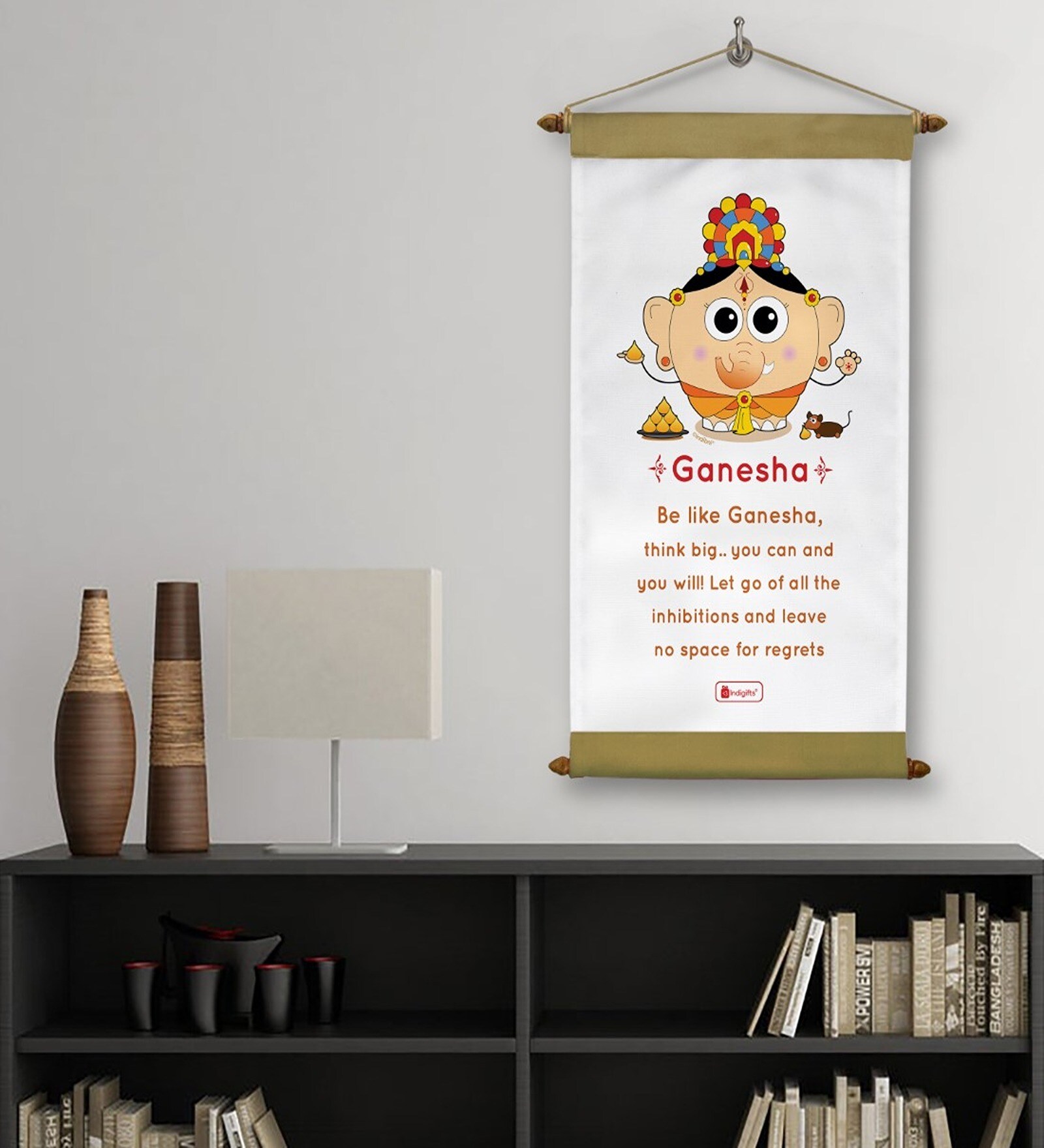 Ganesha Printed Scroll Card
