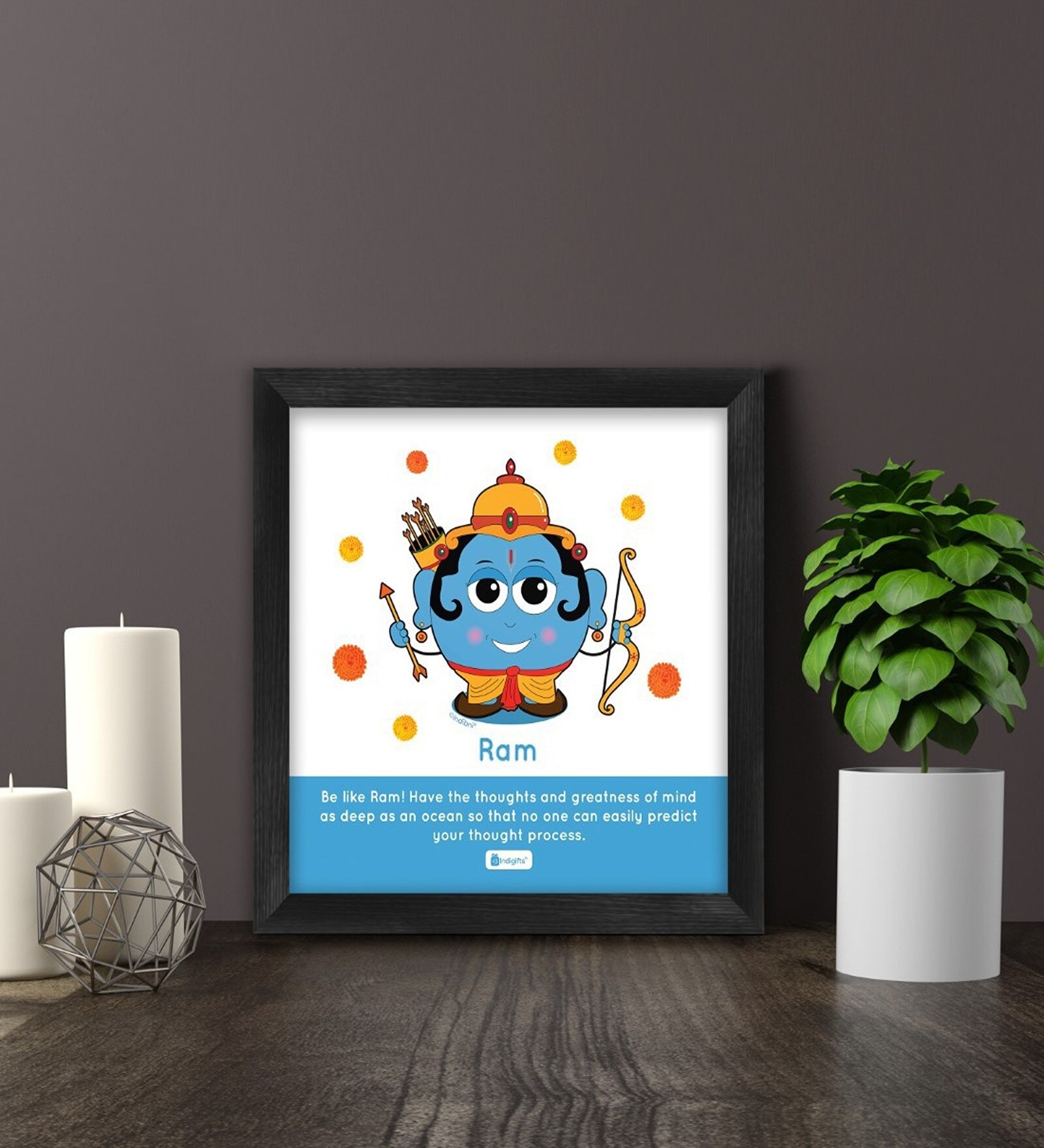 Buy Lord Ram Printed Blue Poster Frame at 69% OFF by Indigifts | Pepperfry