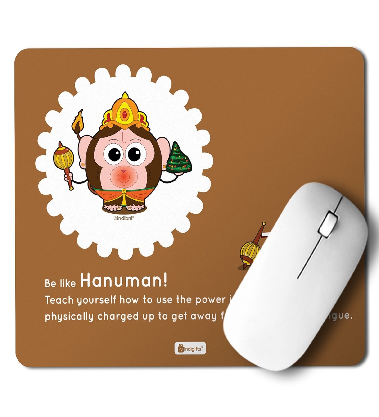 Hanuman Printed Brown Mouse Pad