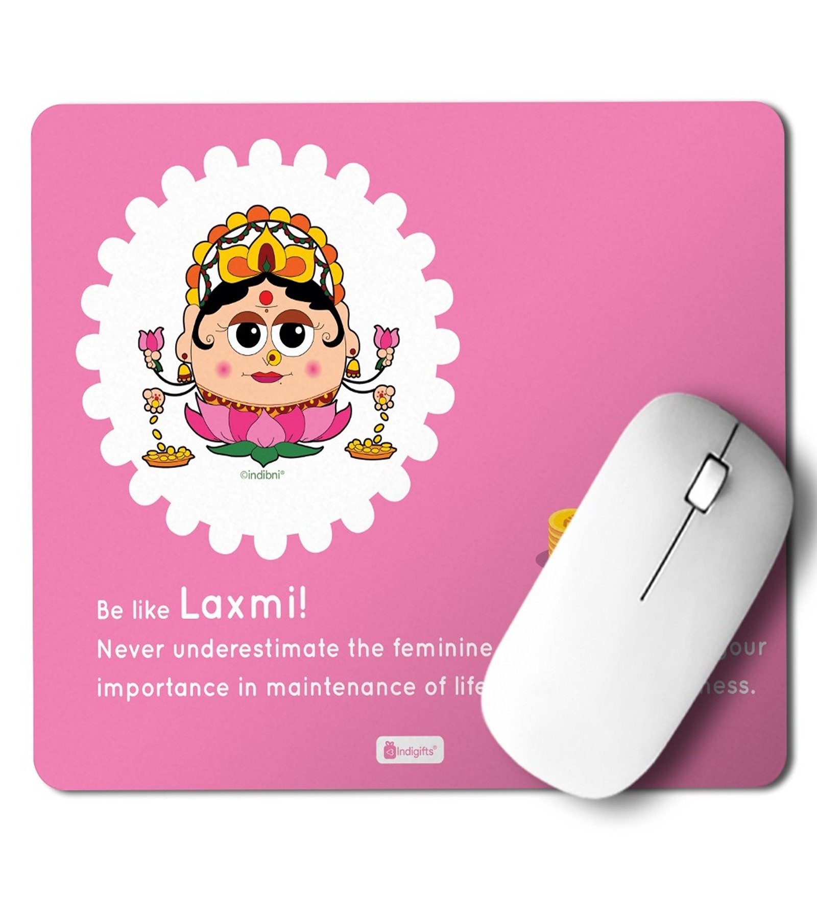 Mousepad For Laptop Be Like Laxmi Printed Pink