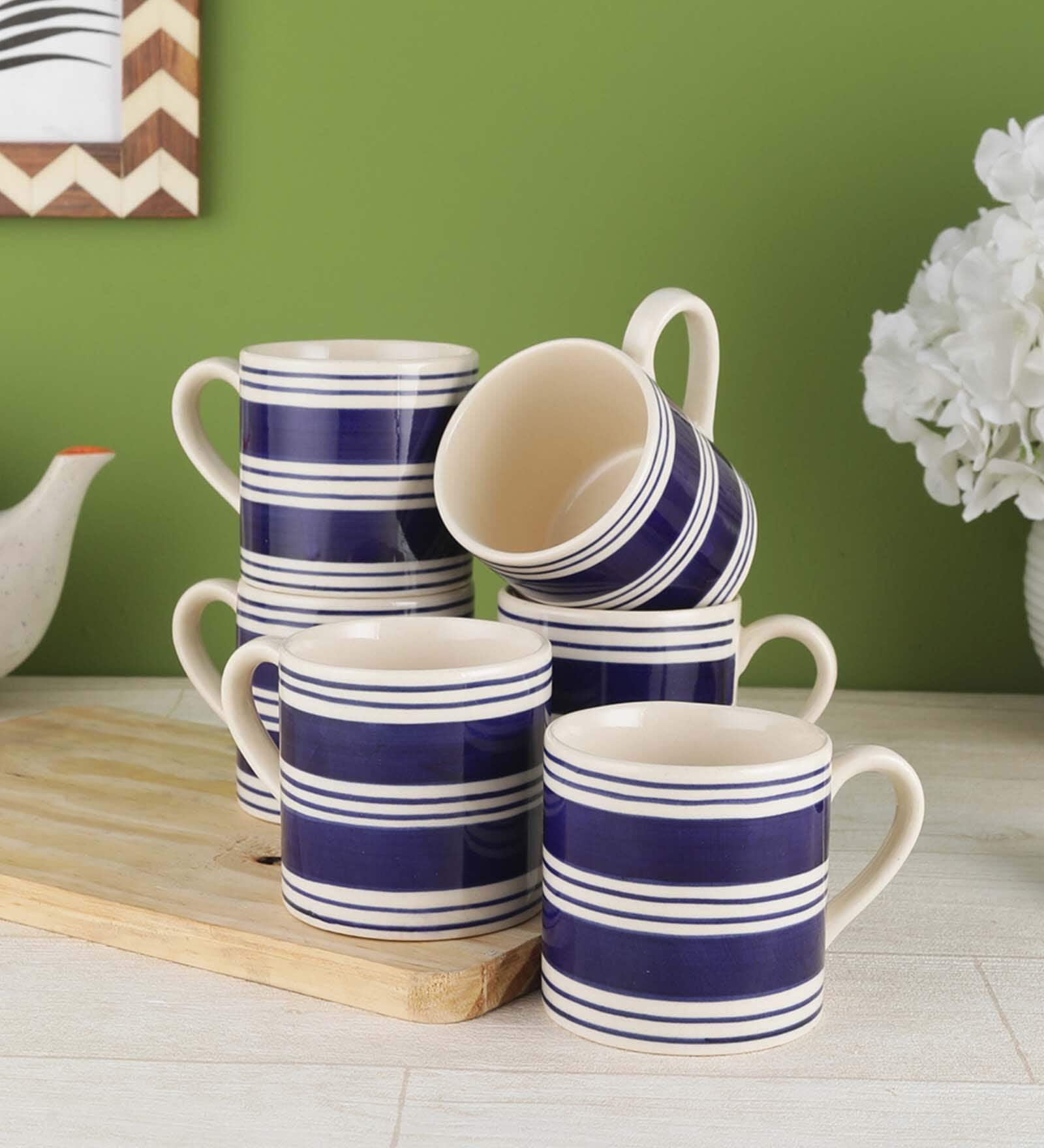 Devon 150ml Blue (Set of 6) Ceramic Coffee Mug