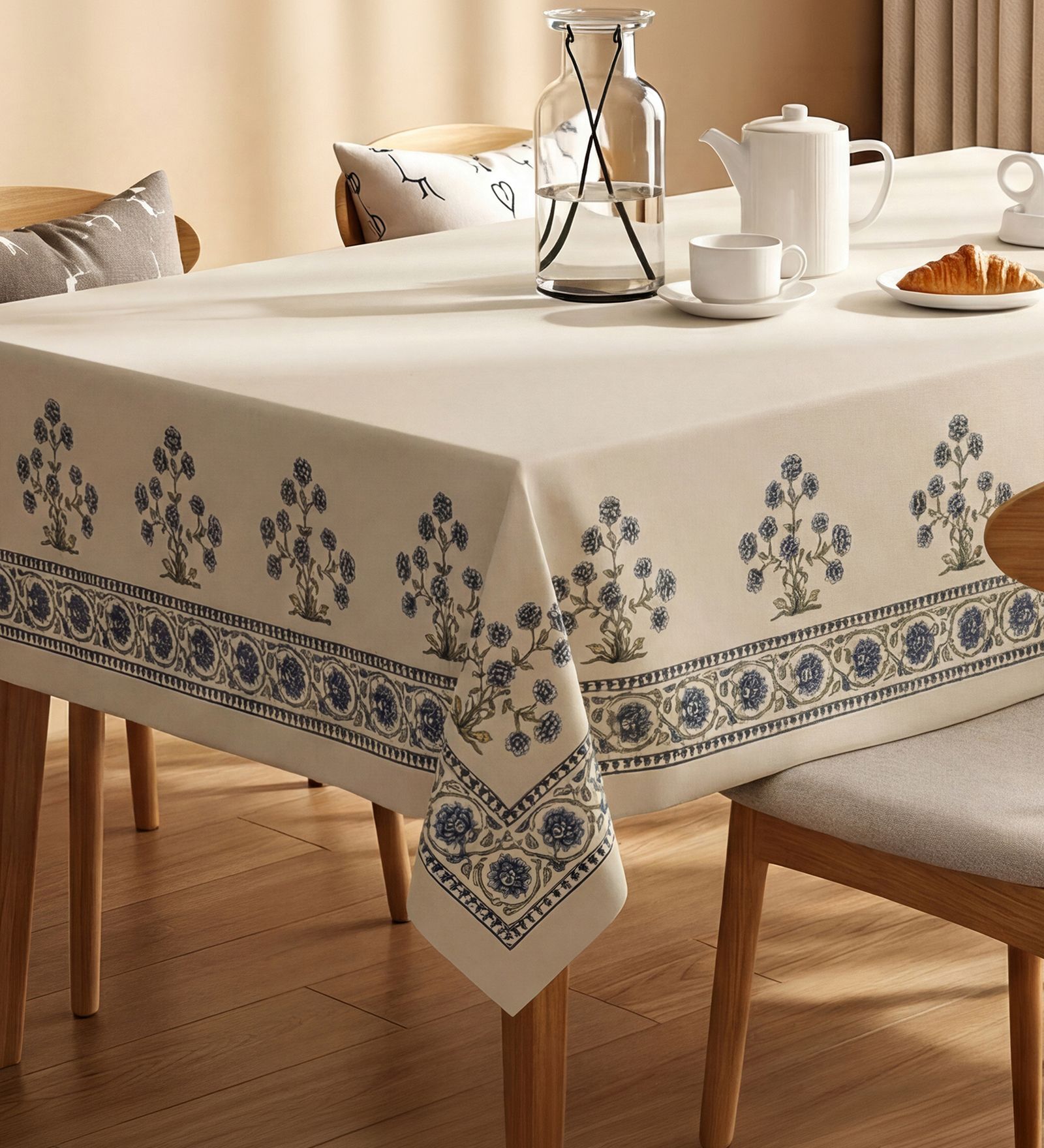 Indigo Day Floral Sicilia Table Cover ( 4 Seater  )