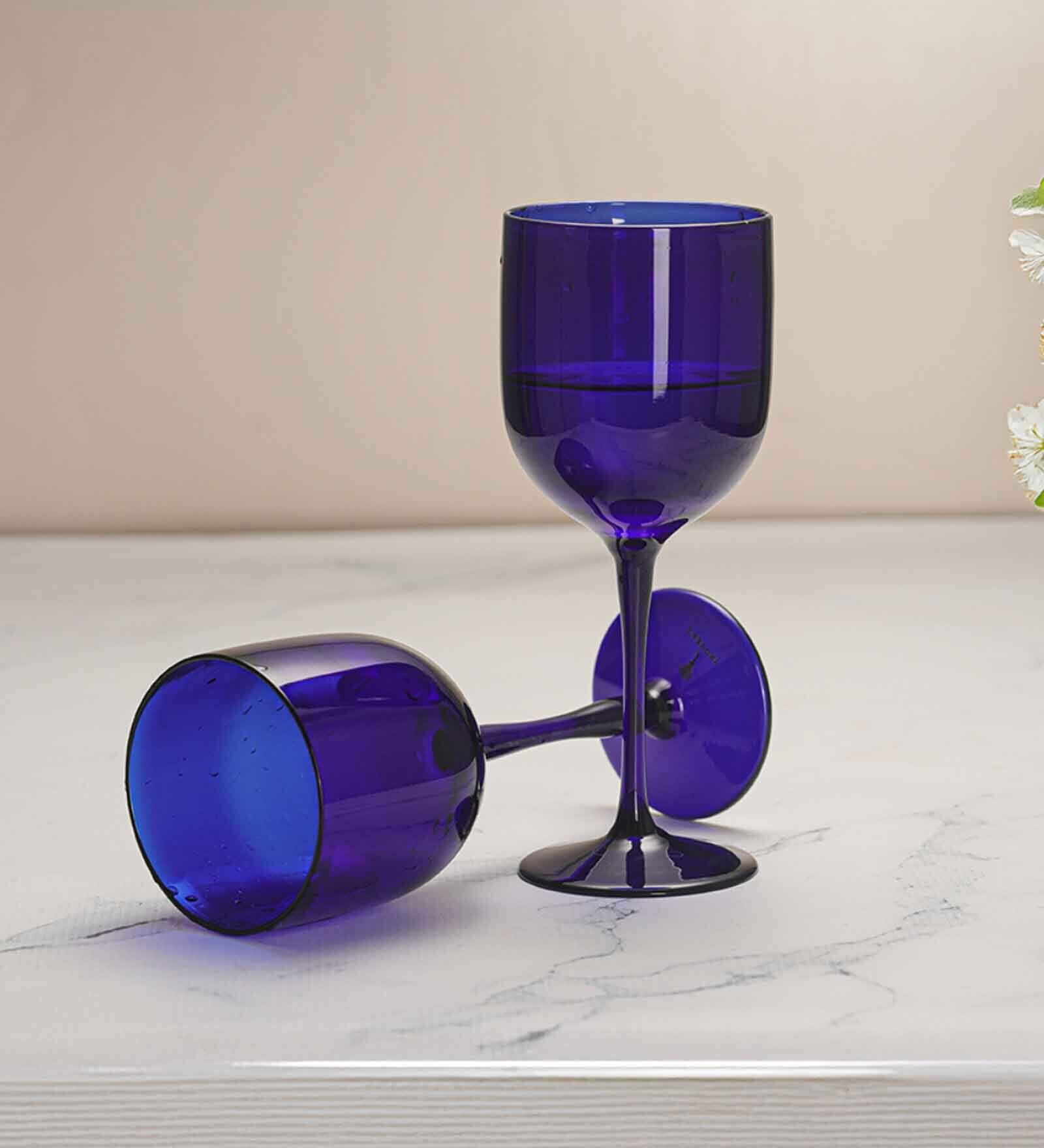 Indigo Delight Wine Glass(Pack Of 2)