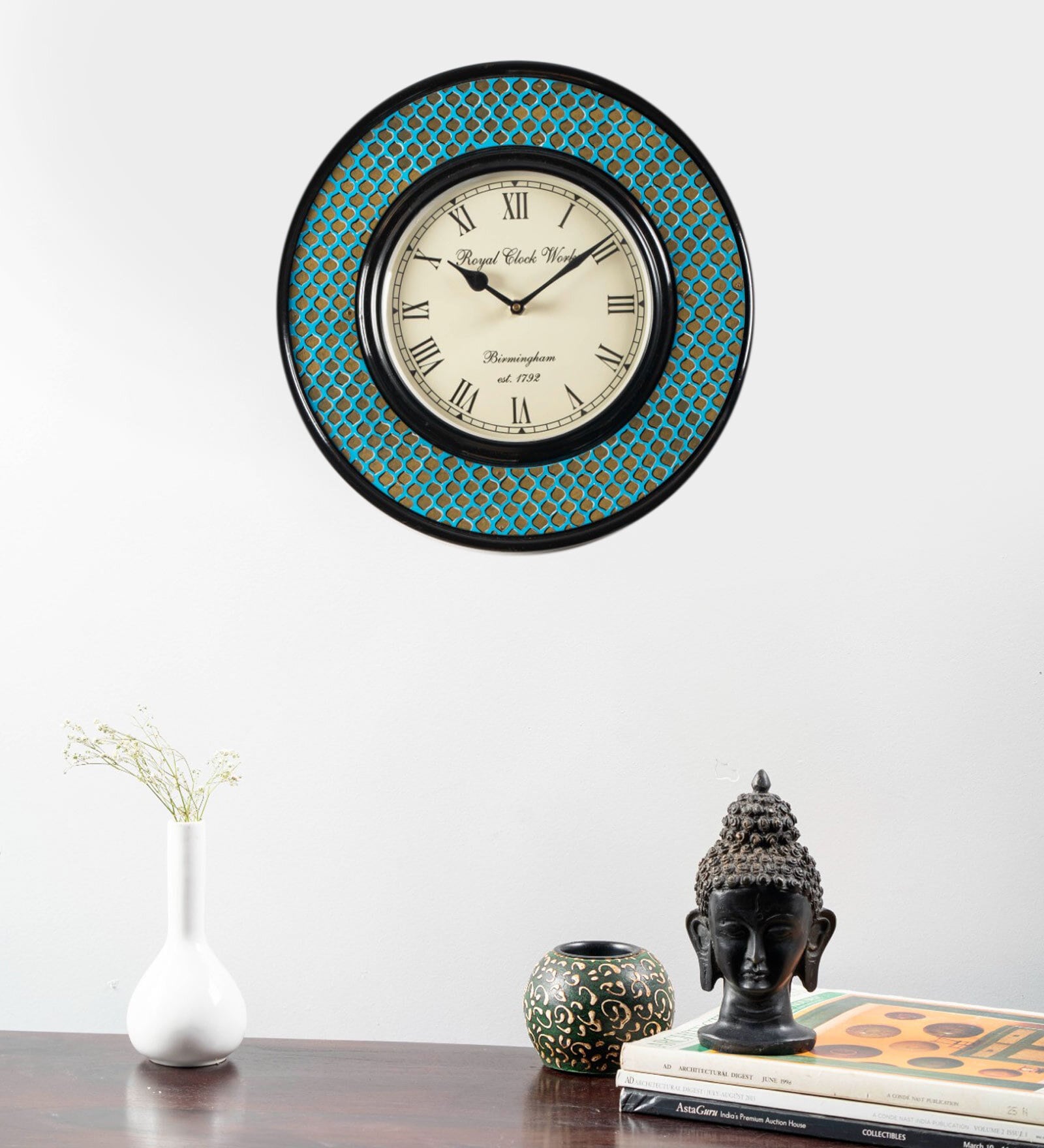 Indigo Multicolour MDF Wall Clock