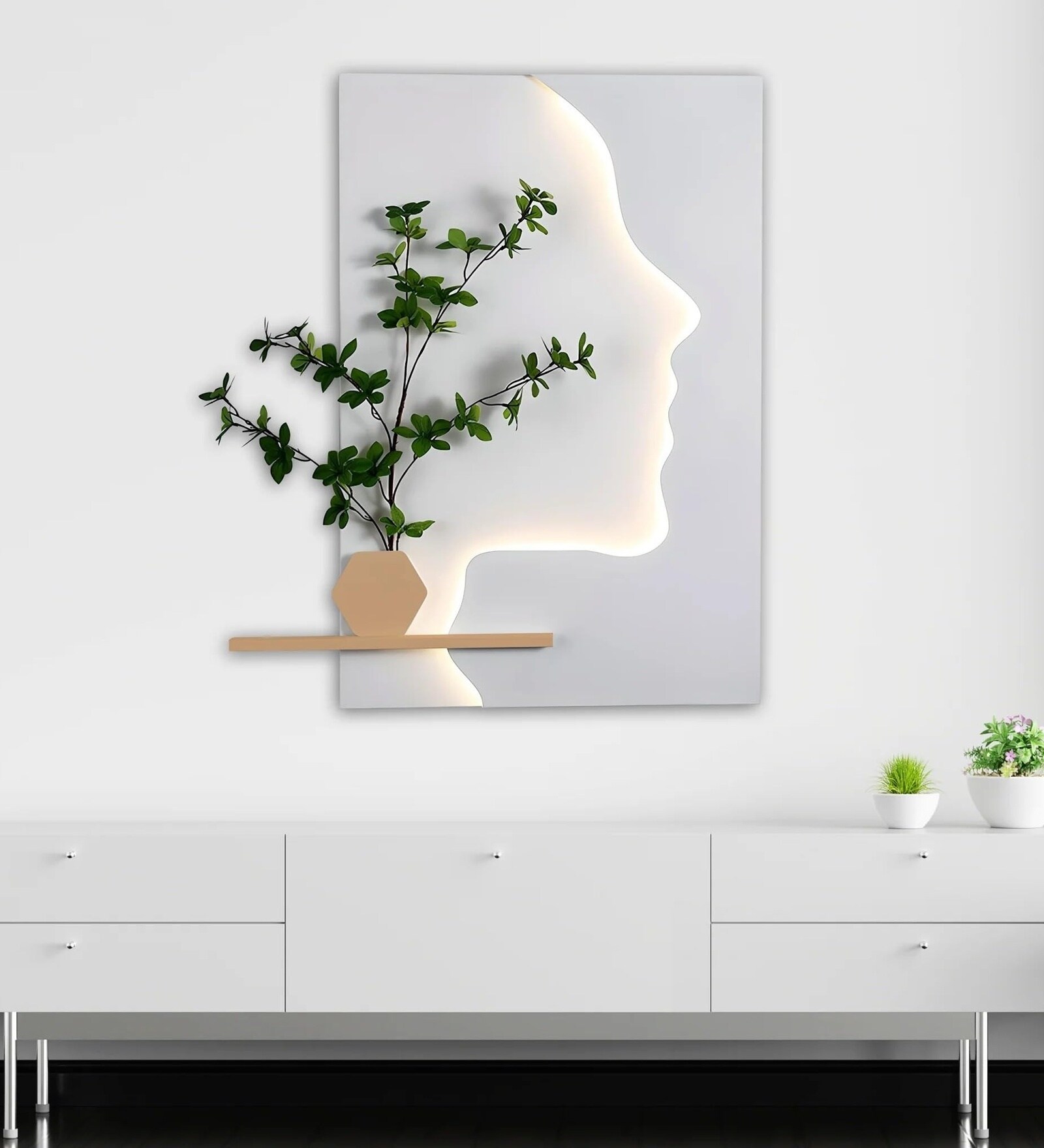 Indiretta Modern Wall Light | Metal Body with Elegant Wooden Finish | Single Color LED Lighting | Stylish Wall Sconce for Bedroom, Living Room & Hallway | 1 Year Warranty