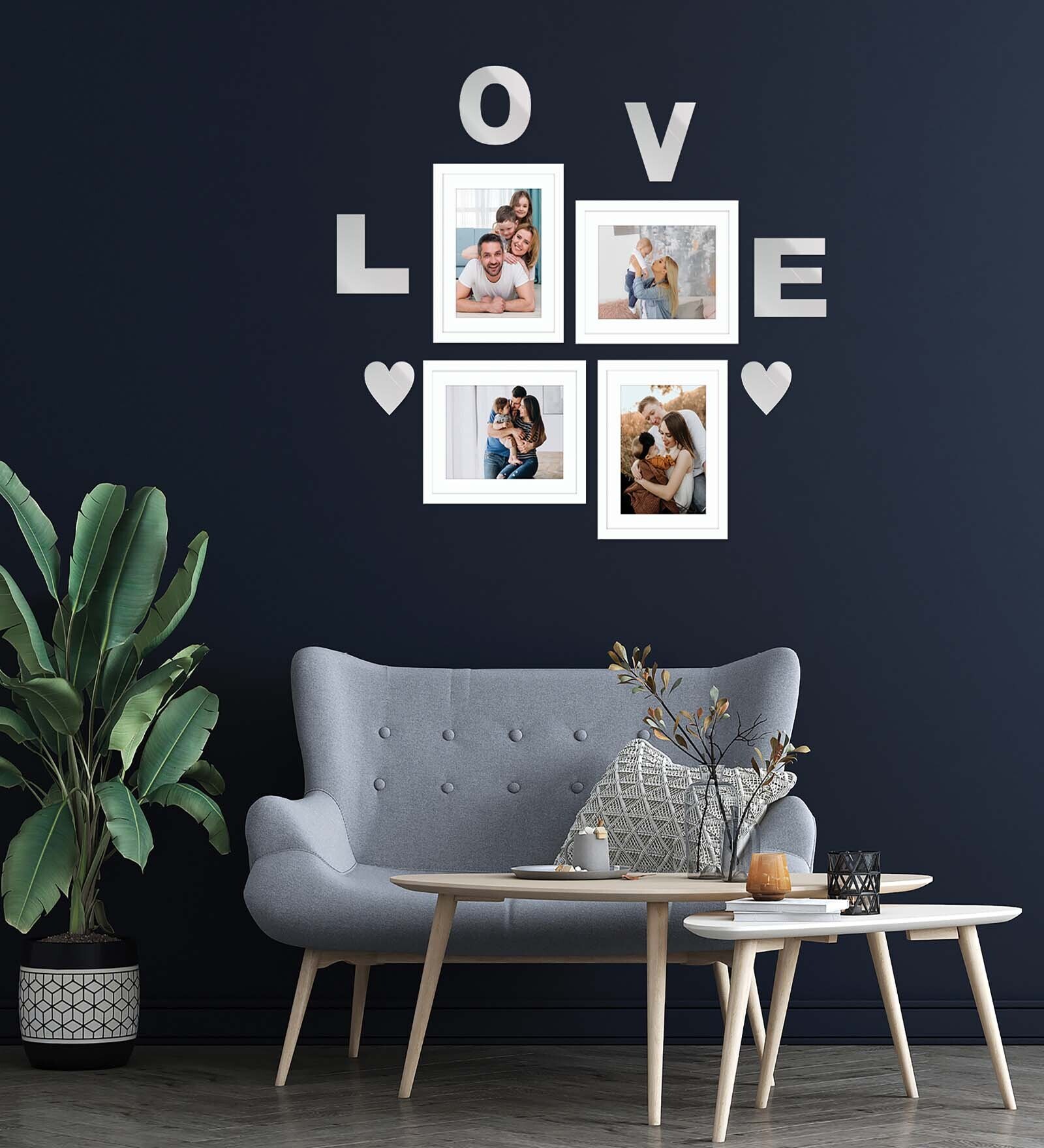 White Synthetic Wood Indivisual (Set Of 4) Wall Hanging Collage Photo Frames