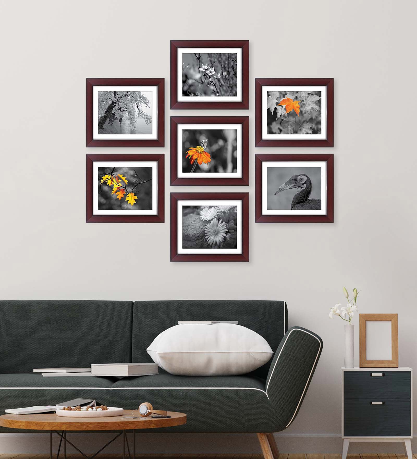 Buy Rose Brown Synthetic Wood (Set Of 7) Collage Photo Frames at 6% OFF ...