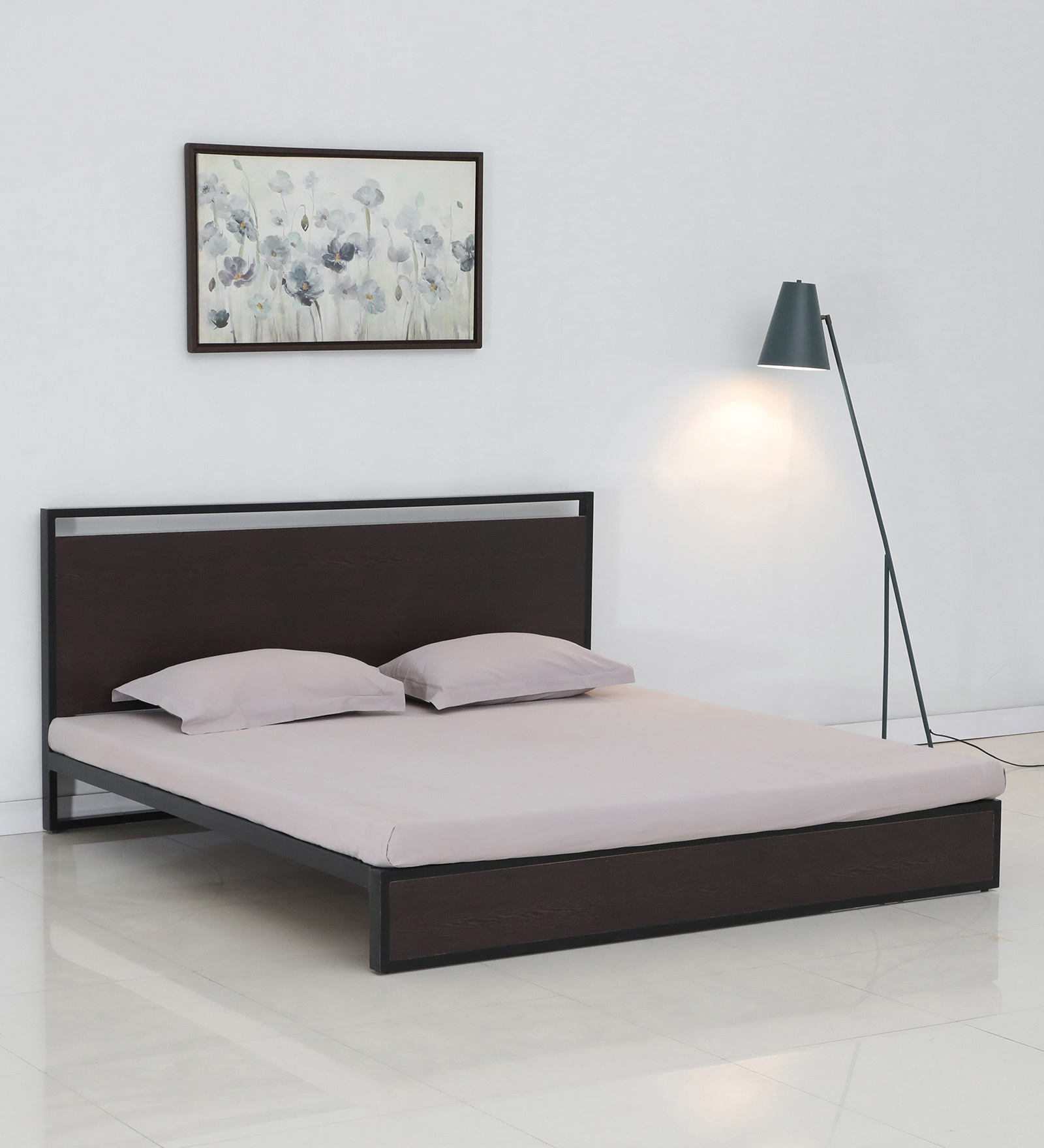 Indo Queen Size Bed in Black Colour