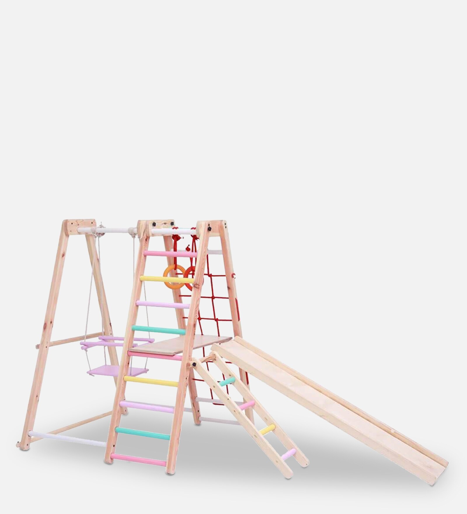 Indoor Jungle Gym in Natural Wooden Finish