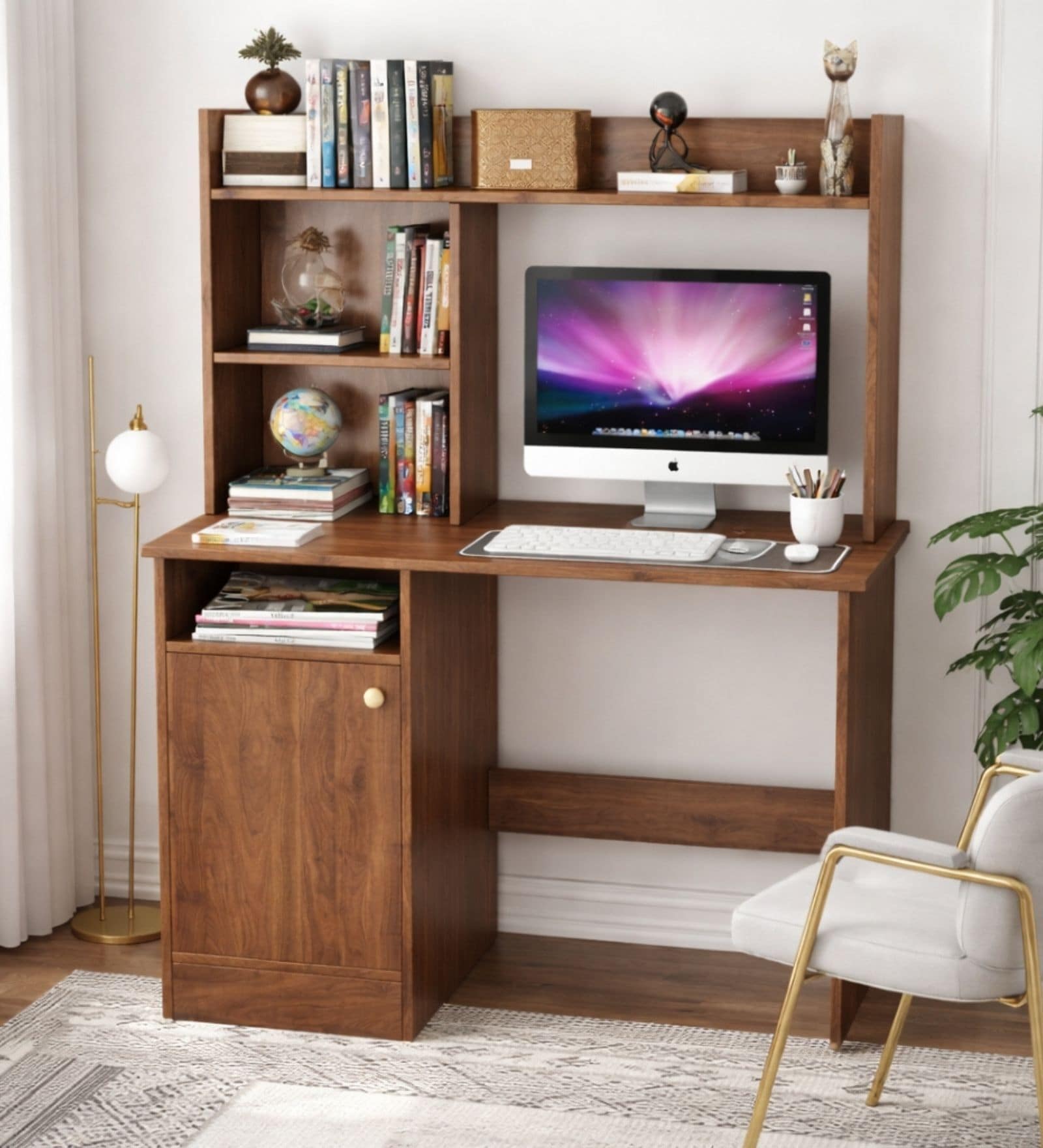 Indus Study Desk In Columbian walnut Finish
