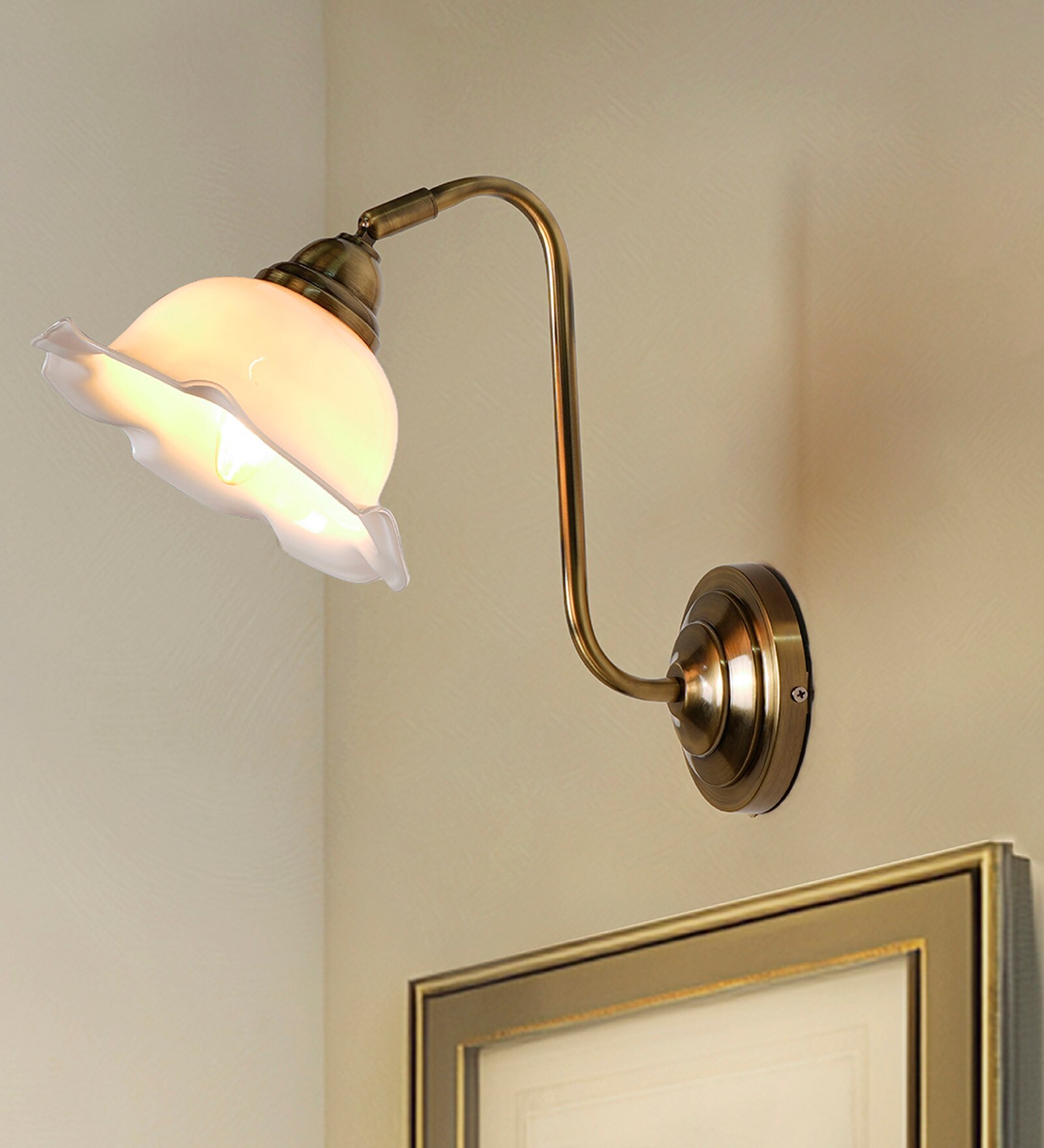 Industrial Brass Adjustable Gooseneck Wall Sconce