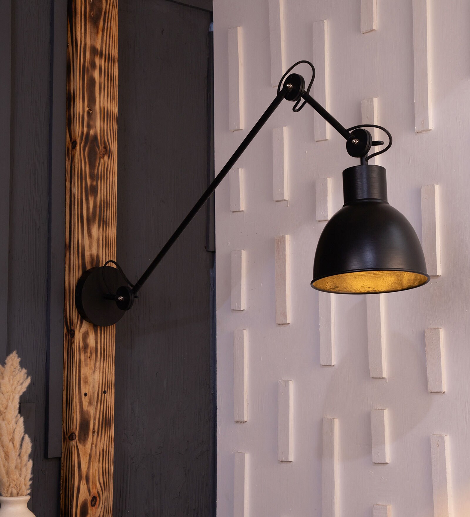 Industrial Swivel Black Wall Light