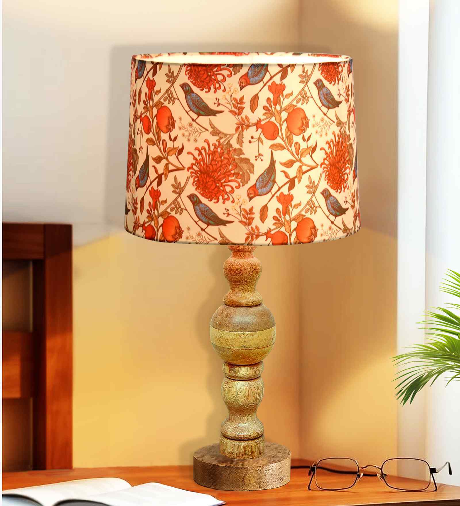 Industrial Wood Bubble Bedside Table Lamp