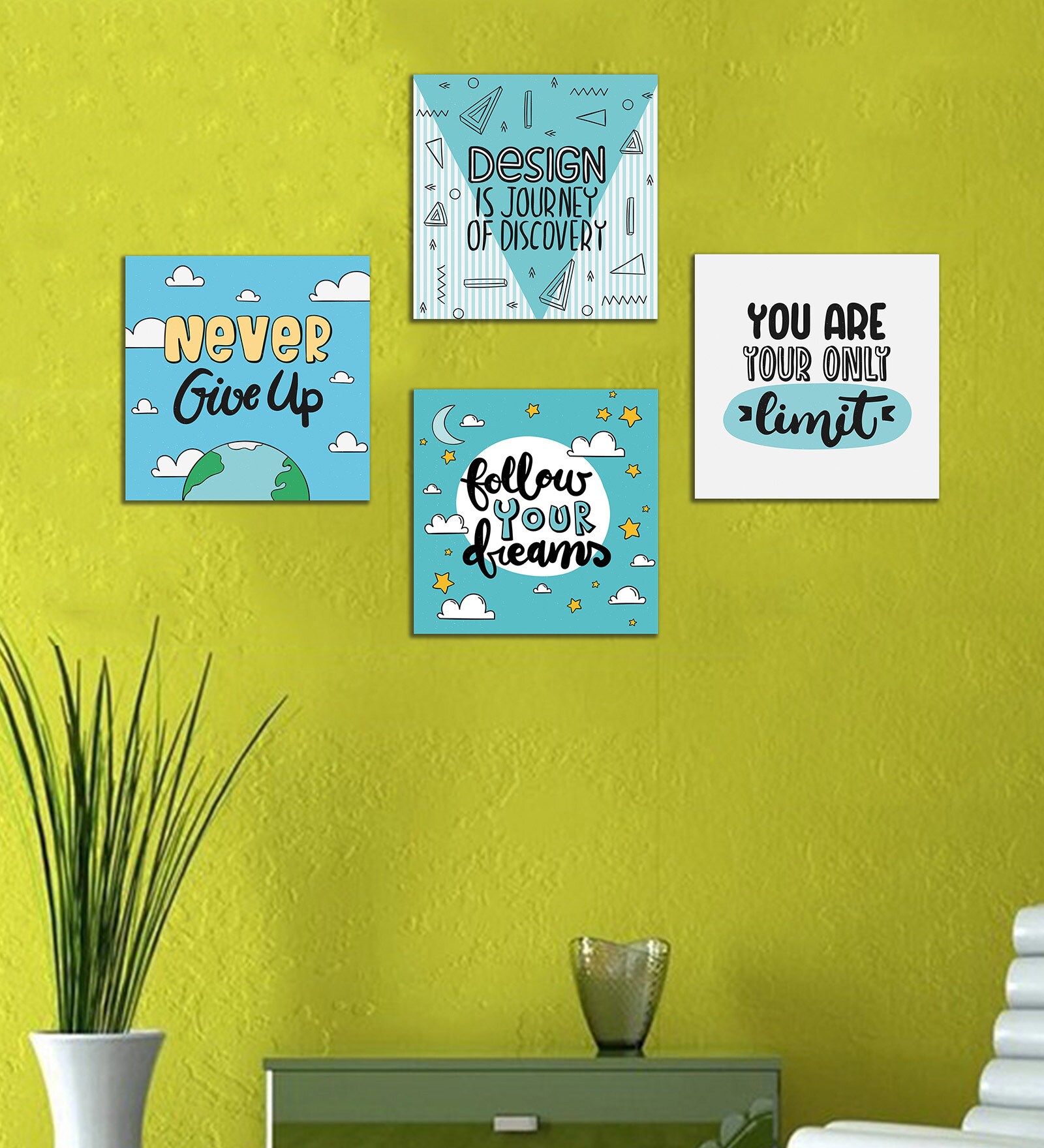 Mdf Inspiration Quotes Wall Panel In Multicolor