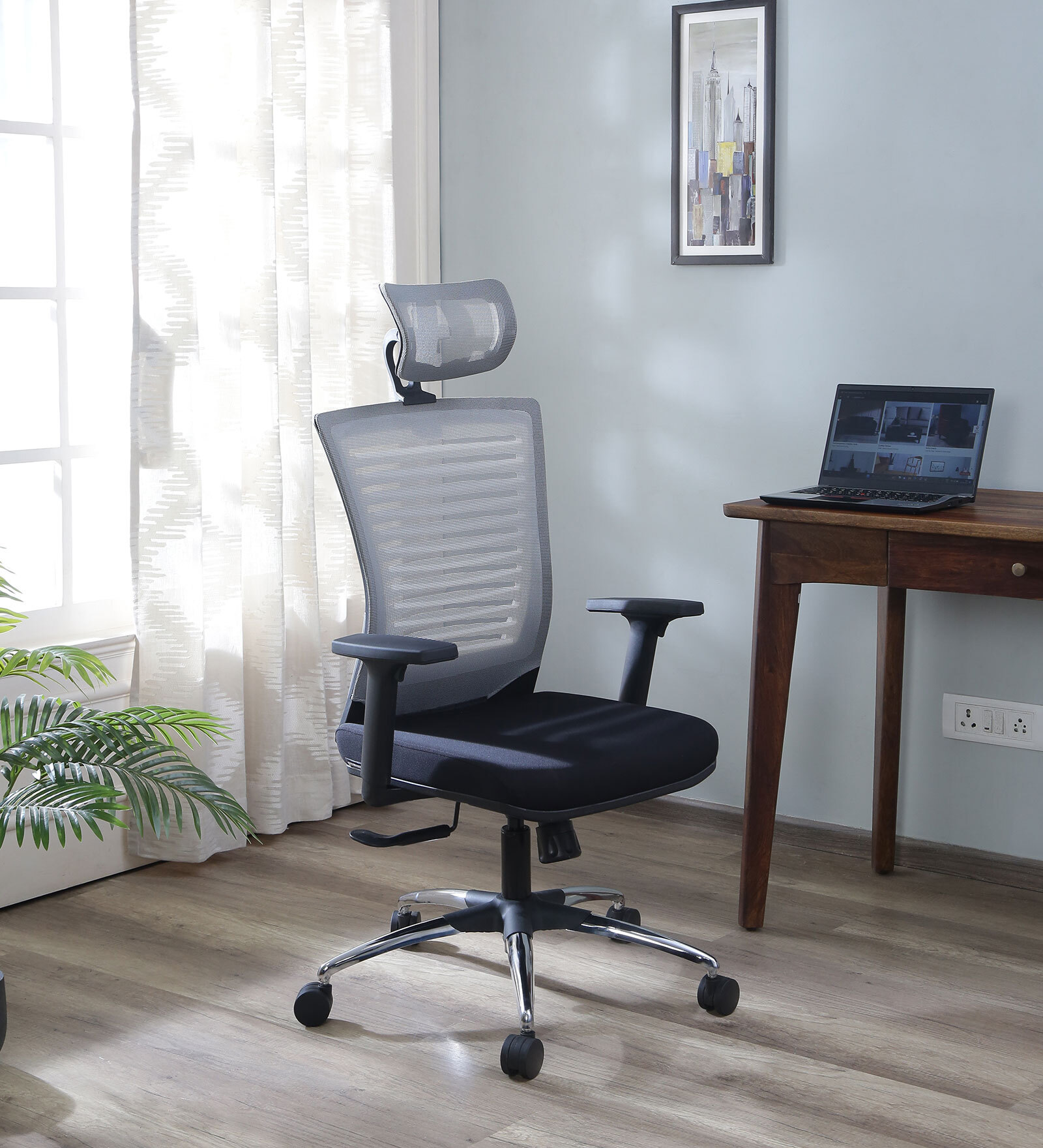 Inspire High Back Ergonomic Chair in Black & Grey Colour