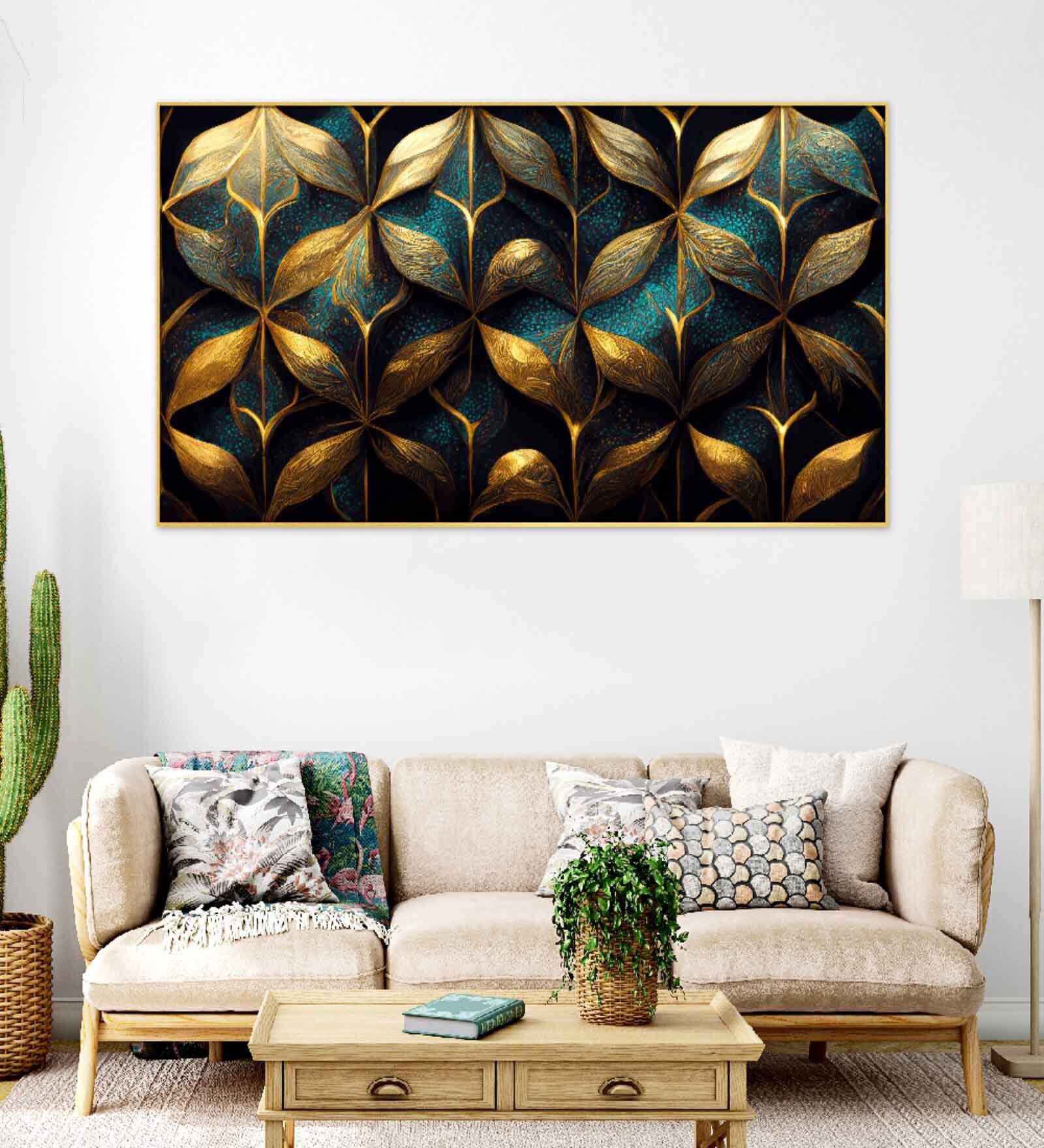 Inspired Tropical Gold & Black Canvas Art Print