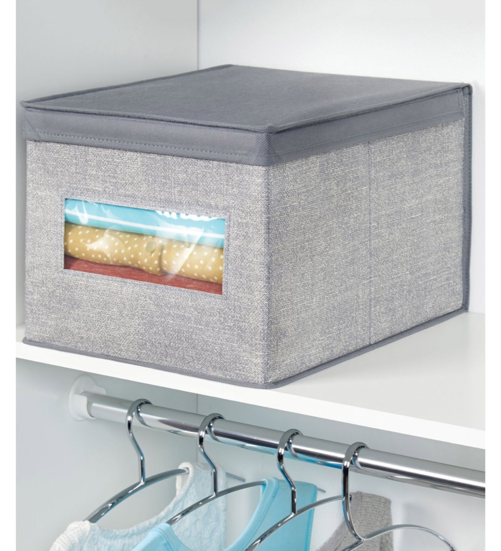 Buy 30 Litres Grey Cotton Storage Box by Interdesign Online Fabric