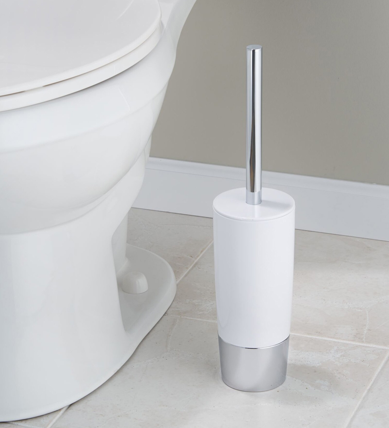 Buy Interdesign Duetto Toilet Bowl Brush & Holder White/Chrome