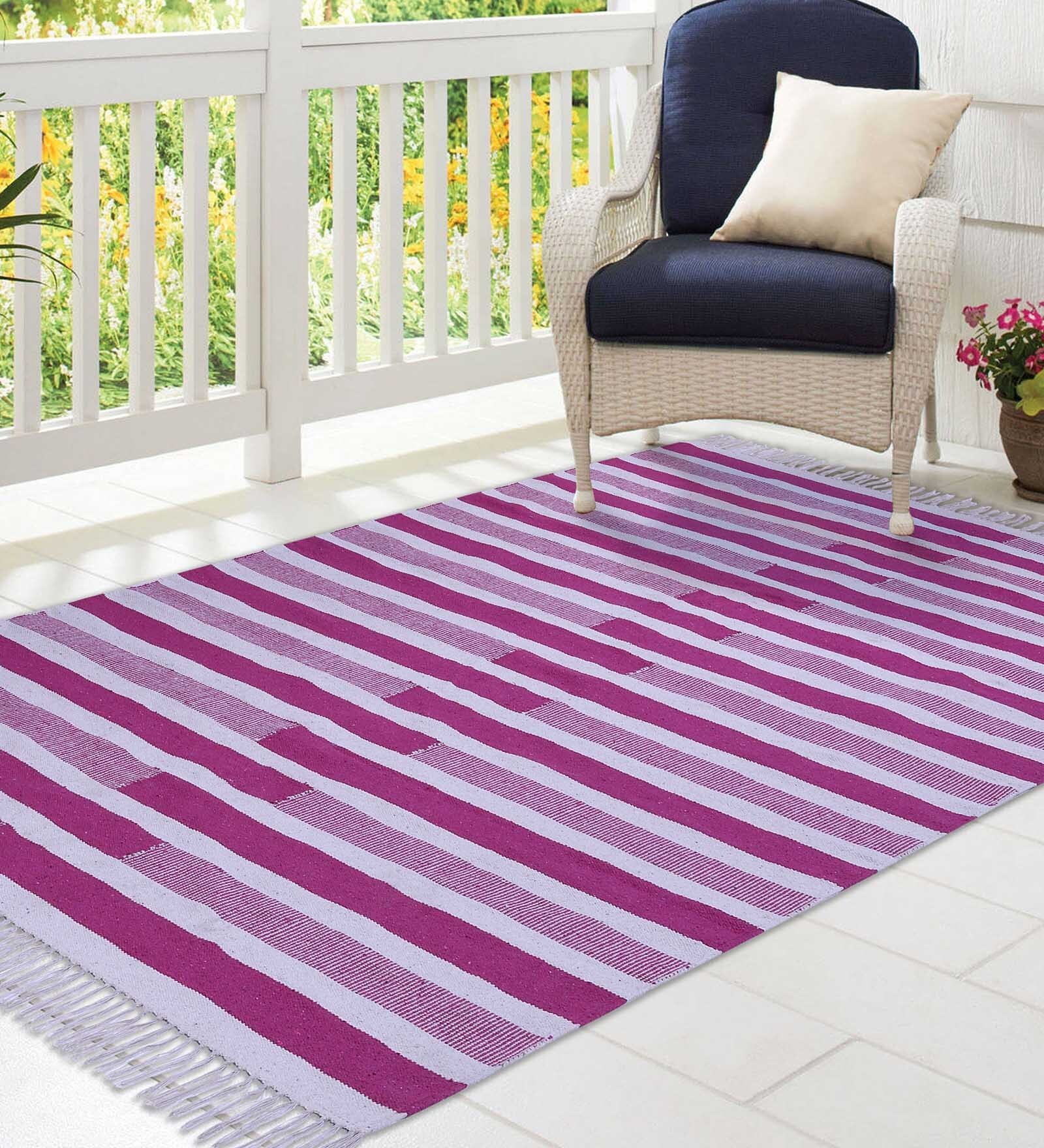 Intersection Lines Carpet in Purple Colour