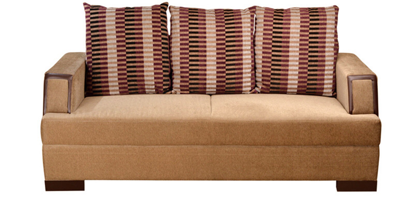 Buy Indus Three Seater Upholstered Sofa in Brown Colour by HomeTown