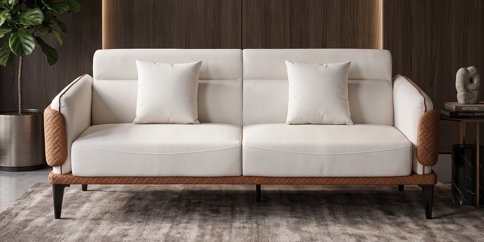 SOFFICE Upholstery 3 Seater Sofa In Light Beige Colour SOFFICE Upholstery 3 Seater Sofa In Light Beige Colour