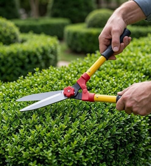 Yellow Garden Hedge Shears - 7.8-Inch Straight