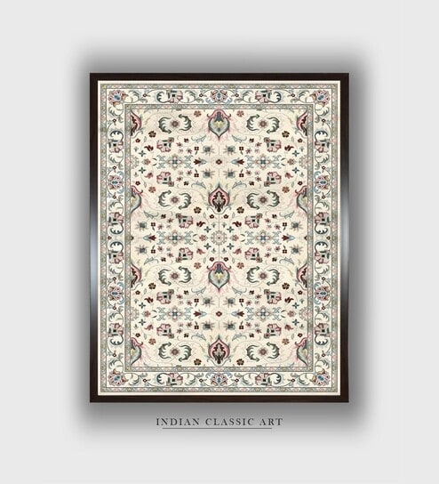 Mughaltyle Floral Canvas Framed Wall Painting