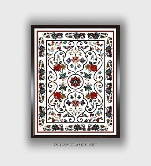 Mughaltyle Floral Canvas Framed Wall Painting