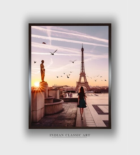 Stunning Eiffel Tower Printed Canvas Framed Wall Painting
