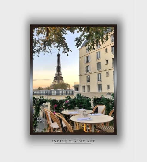 Stunning Eiffel Tower Printed Canvas Framed Wall Painting