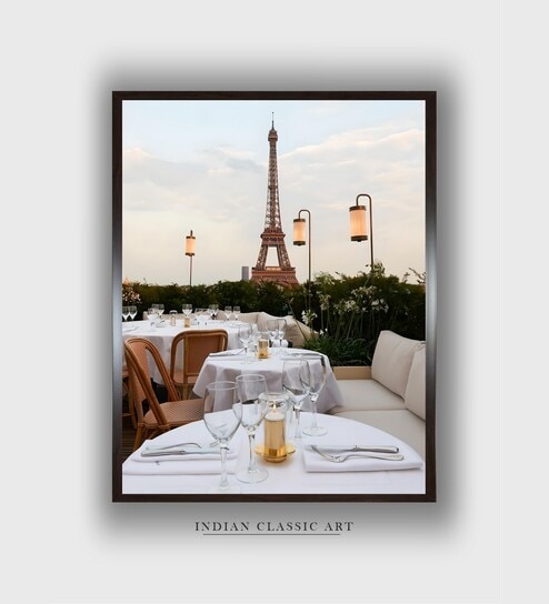 Stunning Eiffel Tower Printed Canvas Framed Wall Painting
