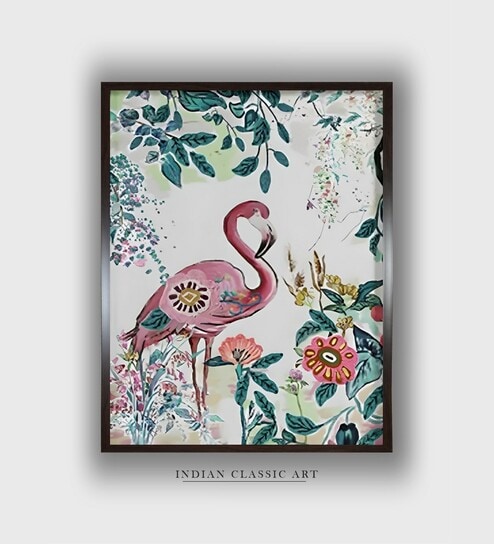 Indian Elephant Canvas Framed Wall Painting