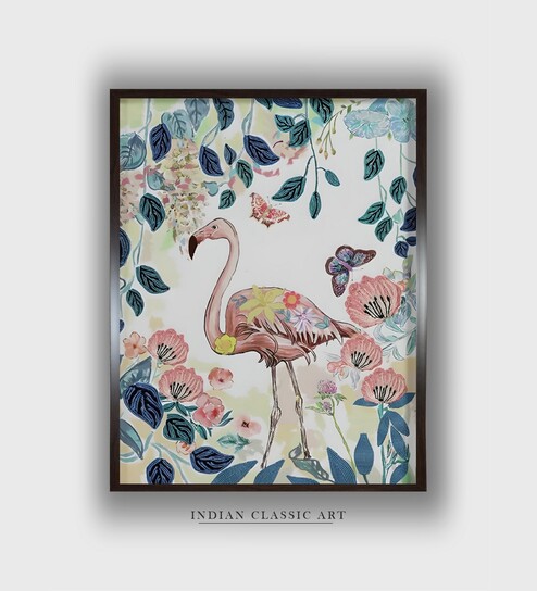 Indian Elephant Canvas Framed Wall Painting