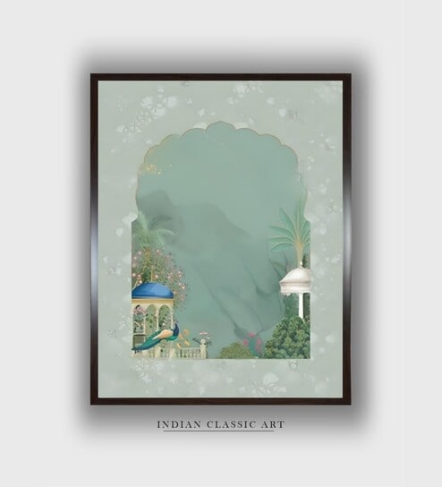 Indian Mughal Canvas Framed Wall Painting