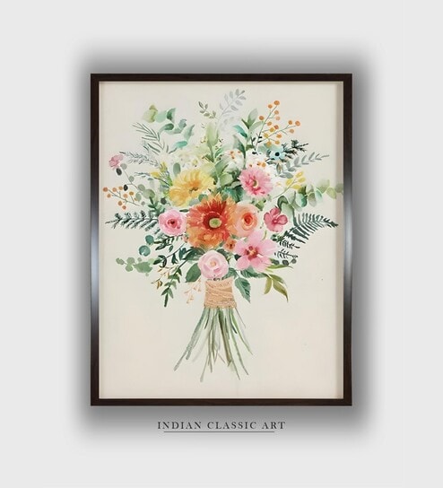 Folk Wall Art Canvas Framed Wall Painting