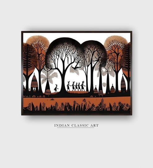 Beige Canvas Framed Wall Painting