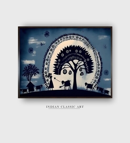 Beige Canvas Framed Wall Painting