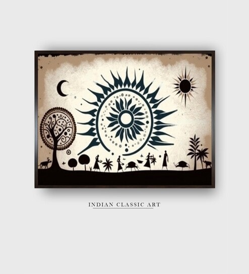 Beige Canvas Framed Wall Painting
