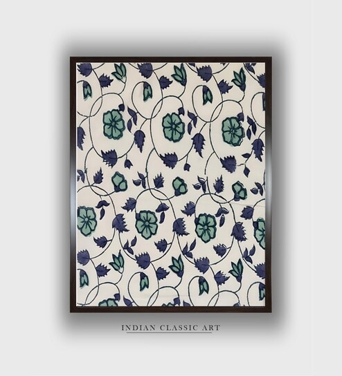 Floral Wooden Canvas Framed Wall Painting
