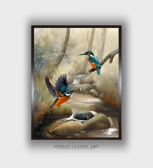 Green Framed Canvas Framed Wall Painting