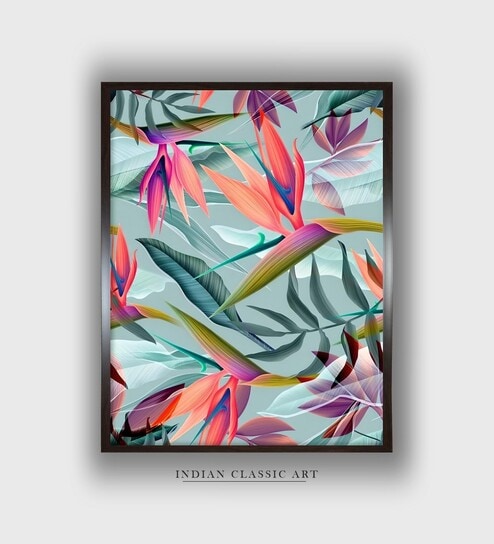 Tropical Forest Jungle Canvas Framed Wall Painting
