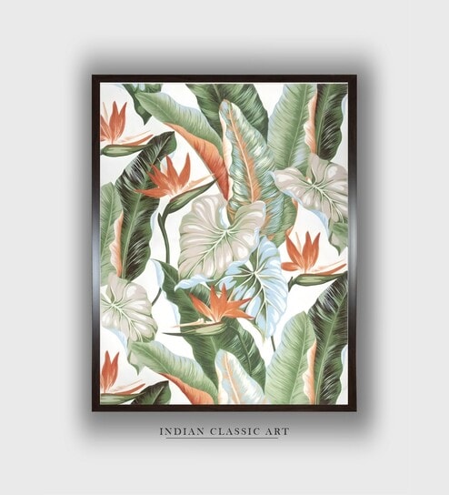 Tropical Forest Jungle Canvas Framed Wall Painting