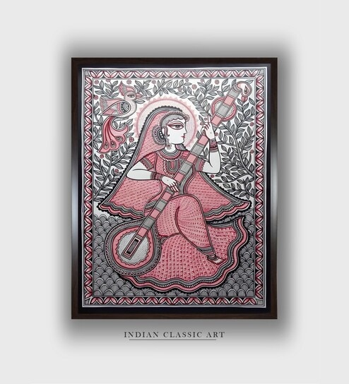 Madhubani Canvas Framed Wall Painting