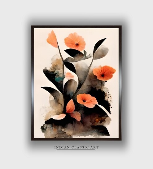 Pink Floral And Botanical Canvas Framed Wall Painting