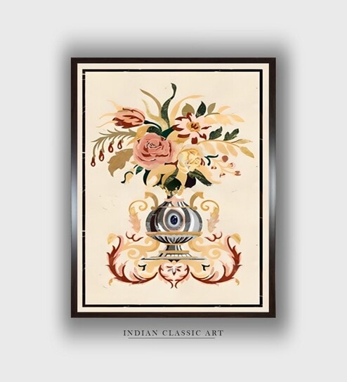 Pink Floral And Botanical Canvas Framed Wall Painting