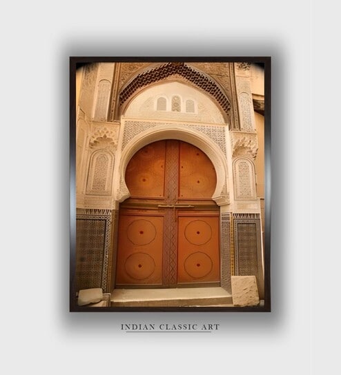 Vintage Door Canvas Framed Wall Painting