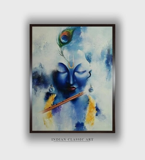 Krishna Pichwai Canvas Framed Wall Painting