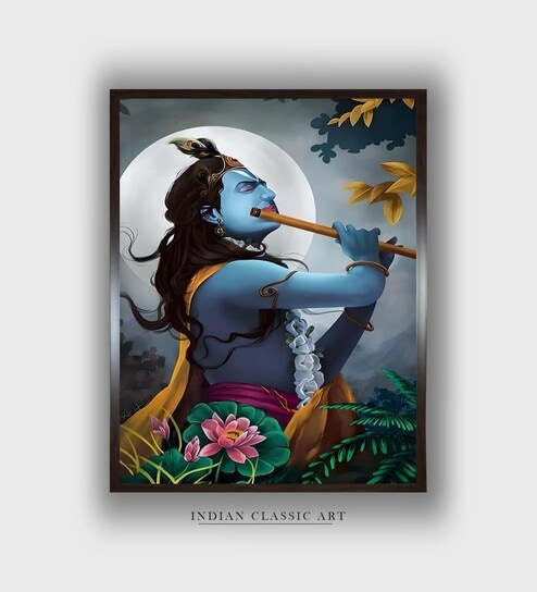 Krishna Pichwai Canvas Framed Wall Painting