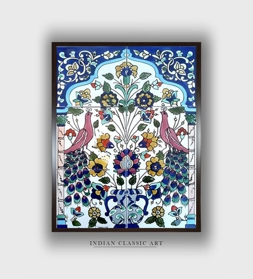 Pichwai Floral Canvas Framed Wall Painting
